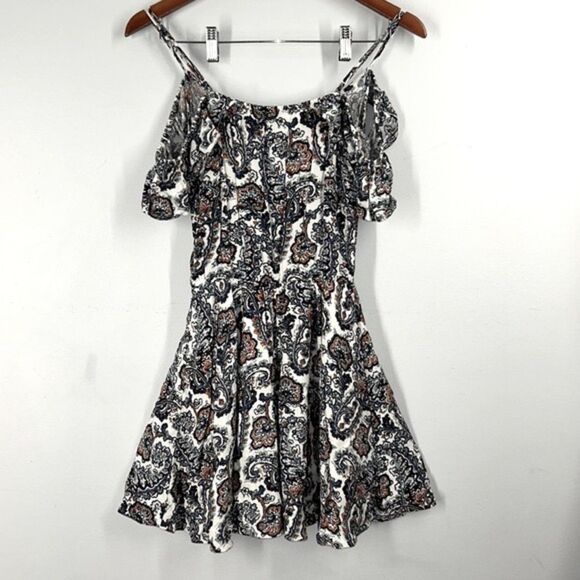 American Eagle Paisley Off Shoulder A-Line Women’s Dress XX-Small Multi - Picture 5 of 6